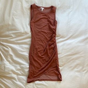 Leith ruched bodycon dress in coral